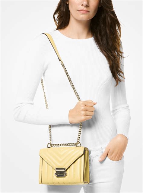 michael kors whitney convertible shoulder bag|michaelkhorsbeigecolorleatherquiltedlookchainandleatherstrap.